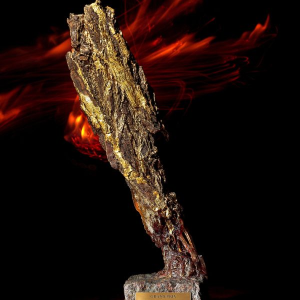 drewno rzeźba złota kora kamień do wnętrz golden sculpture stone