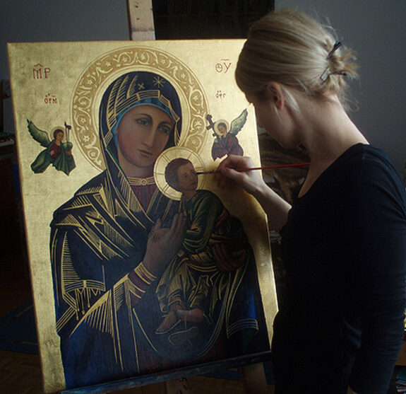 kopia ikony matki bożej nieustającej pomocy obraz na zamówienie artystka pracownia artysty