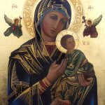 (English) copy icon our lady of perpetual help gold leaf painting canvas sacred art (matka boża nieustającej pomocy)