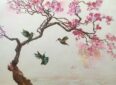 (English) amaranth flutter landscape painting