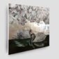(English) essence of love silver leaf swan painting side view canvas