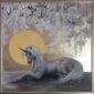 (Polski) moonlight white gold leaf landscape framed painting