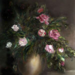 obrazy kwiaty malarstwo róże w dzbanie, flowers art painting