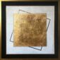 (English) “Universum” abstract painting with gold leaf