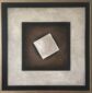(English) “Space-Time”, geometric abstract art, painting with silver leaf