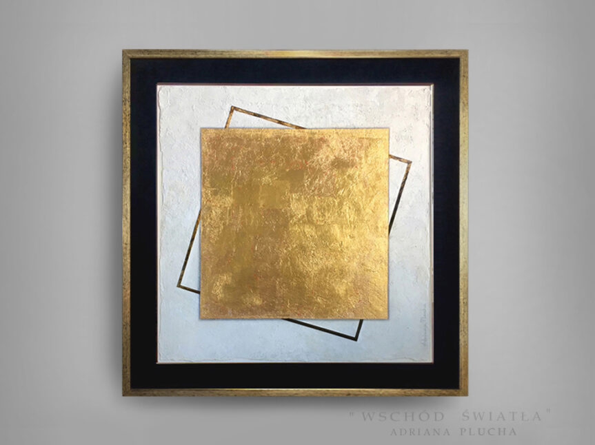 (English) “Rise of Light”, abstract painting on light wall