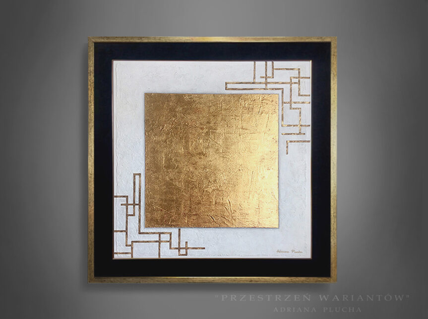 (English) “Space of Variations”, abstract painting on dark wall