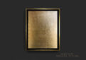 (English) “Aurum vel Vitrum II”, abstract painting with gold leaf on dark wall