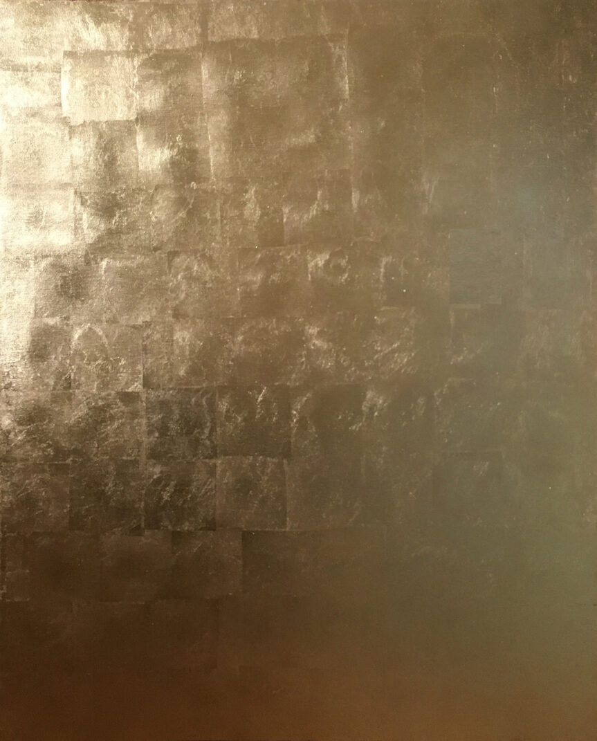 (English) “Aurum vel Vitrum II”, abstract painting, gold leaf
