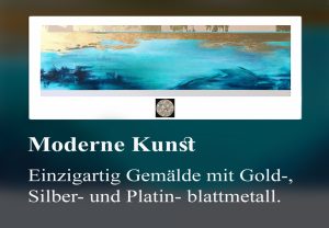 einzigartige gemalde mit gold blattmetall, silber und platin, malerei mit gold, moderne abstraktion
