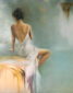 (English) “Source of Serenity”, figurative painting, female figure, harmony