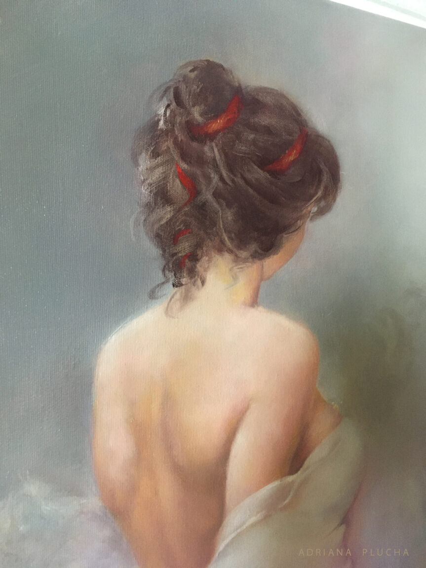 akt kobiecy, kobieta, obraz olejny ręcznie malowany na płótnie, zmysłowość, namiętność, obraz na ścianę, obraz nowoczesny do salonu