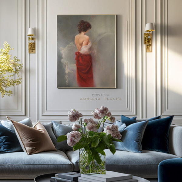 akt kobiecy obraz olejny na płótnie ręcznie malowany, obrazy nowoczesne do salonu, femaleact, home decor, living room