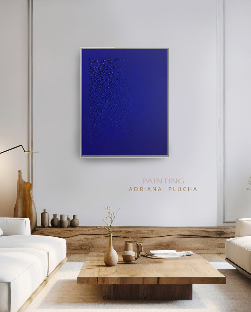 (English) “Nocturne. Unfathomed Depth of the Ocean”, abstract painting, scandinavian interior