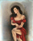 (English) “Mystery”, figurative painting, priestess figure, warmth and presence