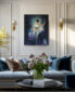 (English) “Moonlit Night”, figurative painting with gold leaf in interior