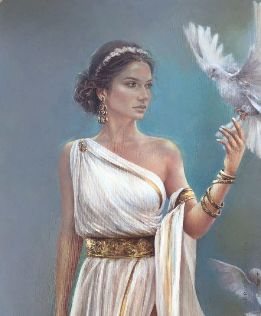 (English) “Sanctuary of the Soul” detail, figurative painting