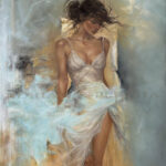 (English) “Silent Freedom”, figurative painting, female figure