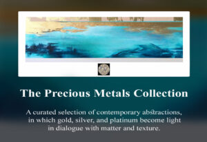 precious metals collection, abstraction, gold, silver and platinum leaf, unique contemporary art